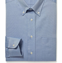Load image into Gallery viewer, R P SHIRT / CLASSIC BUTTON DOWN COLLAR / FINE PINPOINT 80'S 2-PLY / LIGHT BLUE AND MEDIUM BLUE / MONOGRAMS