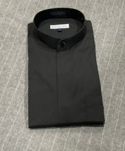 Load image into Gallery viewer, R P SHIRT / MENS / BAND COLLAR / BLACK / EXTRA SMALL TO 5 EXTRA LARGE