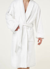 Load image into Gallery viewer, R P LUXURY ROBE SHAWL COLLAR / COTTON TERRY / MEN / WOMEN / WHITE / SMALL TO XXL / MONOGRAMS