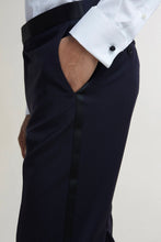 Load image into Gallery viewer, R P TUXEDO NAVY BLUE / SATIN TRIM / CLASSIC SHAWL LAPEL / CONTEMPORARY FIT