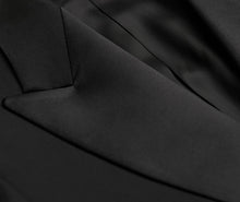 Load image into Gallery viewer, R P TUXEDO BLACK / PEAK SATIN LAPEL / SUPER 150'S FINE LUXURY WOOL / 34 TO 64 / REG / SHORT / LONG / EXTRA LONG