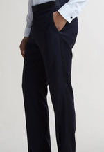 Load image into Gallery viewer, R P TUXEDO NAVY BLUE / SATIN TRIM / CLASSIC SHAWL LAPEL / CONTEMPORARY FIT