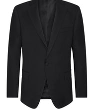 Load image into Gallery viewer, R P TUXEDO BLACK / SATIN TRIM / NOTCH LAPEL / 2 BUTTON / CLASSIC FIT