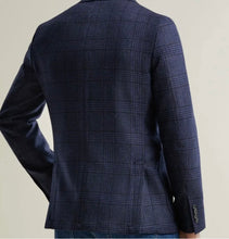 Load image into Gallery viewer, R P SPORTS JACKET / SOFT JACKET / BLUE PLAID / MODREN SLIM CONTEMPORARY FIT / WOOL / SILK KNIT