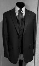 Load image into Gallery viewer, R P SUIT / BLACK / 3 PIECE VEST / CLASSIC FIT AND SLIM FIT / 16 COLORS / MICROFIBER / 36 TO 54 / REG / LONG / SHORT