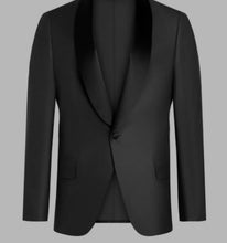 Load image into Gallery viewer, R P TUXEDO BLACK / SATIN TRIM / CLASSIC SHAWL LAPEL / CONTEMPORARY FIT