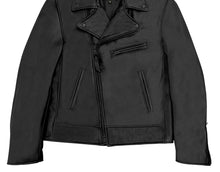 Load image into Gallery viewer, R P LUXURY BLACK LEATHER ZIP BIKER JACKET / HAND MADE IN USA / XS TO XXL