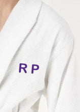Load image into Gallery viewer, R P LUXURY ROBE SHAWL COLLAR / COTTON TERRY / MEN / WOMEN / WHITE / SMALL TO XXL / MONOGRAMS