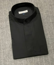 Load image into Gallery viewer, R P SHIRT / MENS / BAND COLLAR / BLACK / EXTRA SMALL TO 5 EXTRA LARGE