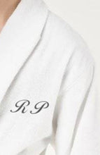 Load image into Gallery viewer, R P LUXURY ROBE SHAWL COLLAR / COTTON TERRY / MEN / WOMEN / WHITE / SMALL TO XXL / MONOGRAMS