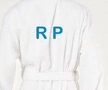 Load image into Gallery viewer, R P LUXURY ROBE SHAWL COLLAR / COTTON TERRY / MEN / WOMEN / WHITE / SMALL TO XXL / MONOGRAMS