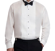 Load image into Gallery viewer, R P SHIRT / MENS / BLACK & WHITE / FORMAL / WING COLLAR / PLEATED / CLASSIC FIT / EXTRA SMALL TO 6 EXTRA LARGE / SLEEVES 30” TO 39”
