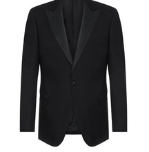 Load image into Gallery viewer, R P TUXEDO BLACK / SATIN TRIM / PEAK LAPEL / CONTEMPORARY FIT
