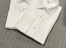 Load image into Gallery viewer, R P SHIRT / MENS / WHITE / FINE COTTON / FRENCH CUFFS / REMOVALBLE STUDS OR BUTTON FRONT / SIZE 14 TO 22 1/2 / SLEEVES 32 TO 37