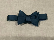 Load image into Gallery viewer, R P BOW TIE / BLACK / NAVY / 14 COLORS / 100% SILK / HAND MADE / CUSTOM BESPOKE / MADE TO MEASURE / MADE TO ORDER