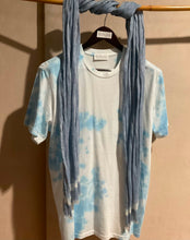 Load image into Gallery viewer, R P LUXURY T-SHIRT / CREW NECK / UNISEX / HAND TIE DYE / BLUE & WHITE / MADE IN CALIFORNIA / XS TO XXX-L