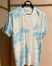 Load image into Gallery viewer, R P LUXURY T-SHIRT / CREW NECK / UNISEX / HAND TIE DYE / BLUE & WHITE / MADE IN CALIFORNIA / XS TO XXX-L