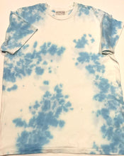 Load image into Gallery viewer, R P LUXURY T-SHIRT / CREW NECK / UNISEX / HAND TIE DYE / BLUE & WHITE / MADE IN CALIFORNIA / XS TO XXX-L