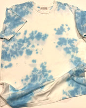 Load image into Gallery viewer, R P LUXURY T-SHIRT / CREW NECK / UNISEX / HAND TIE DYE / BLUE & WHITE / MADE IN CALIFORNIA / XS TO XXX-L