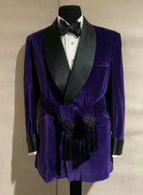 Load image into Gallery viewer, R P VELVET SMOKING JACKETS / ROBES / PAJAMAS / MEN / WOMEN / 15 ELEGANT COLORS / CUSTOM BESPOKE HAND MADE / FROM