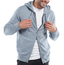 Load image into Gallery viewer, R P LUXURY FULL ZIPPER HOODIE / 100% CASHMERE LIGHTWEIGHT / BLUE - GREY / BLACK / S TO XXL