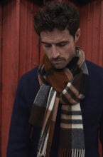 Load image into Gallery viewer, R P SCARF / PURE CASHMERE / MADE IN ENGLAND / WIDE SIZE / MEN / WOMEN