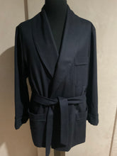 Load image into Gallery viewer, R P SMOKING JACKET / NAVY BLUE / CASHMERE & WOOL / LARGE - EXTRA LARGE / MADE IN ITALY