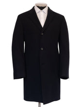 Load image into Gallery viewer, R P OVERCOAT / 100% CASHMERE / BLACK / NAVY