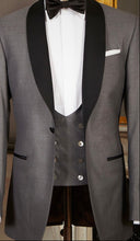 Load image into Gallery viewer, R P DARK GREY DINNER JACKET / PURE SILK / MADE TO ORDER