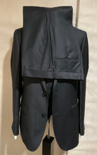 Load image into Gallery viewer, R P SUIT / 2 PIECE OR 3 PIECE VEST / SOLID BLACK / CHARCOAL GREY / CONTEMPORARY FIT / SUPER 150’S WOOL / 36 TO 52 / REGULAR / SHORT / LONG