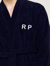 Load image into Gallery viewer, R P LUXURY ROBE / COTTON TERRY / MEN / WOMEN / BLACK / NAVY / WHITE / GREY / BURGUNDY / SMALL TO XX-LARGE / MONOGRAMS