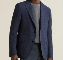 Load image into Gallery viewer, R P SPORTS JACKET / SOFT JACKET / NAVY SEERSUCKER CHECK / WOOL SILK / CONTEMPORARY FIT