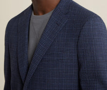 Load image into Gallery viewer, R P SPORTS JACKET / SOFT JACKET / NAVY SEERSUCKER CHECK / WOOL SILK / CONTEMPORARY FIT