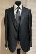 Load image into Gallery viewer, R P SUIT / 2 PIECE OR 3 PIECE VEST / SOLID BLACK / CHARCOAL GREY / CONTEMPORARY FIT / SUPER 150’S WOOL / 36 TO 52 / REGULAR / SHORT / LONG