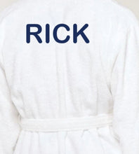 Load image into Gallery viewer, R P LUXURY ROBE WITH HOOD / COTTON TERRY / MEN / WOMEN / BLACK / WHITE / MONOGRAMS