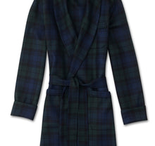 Load image into Gallery viewer, R P LUXURY ROBE SHAWL COLLAR / PLAID TARTAN BLACK WATCH / MADE IN ENGLAND / SMALL TO XX-LARGE / FROM