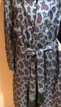 Load image into Gallery viewer, R P LUXURY SILK ROBE / MEDIUM - LARGE / HAND MADE IN ENGLAND / LIMITED EDITION PAISLEY DESIGN