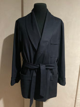 Load image into Gallery viewer, R P SMOKING JACKET / NAVY BLUE / CASHMERE & WOOL / LARGE - EXTRA LARGE / MADE IN ITALY