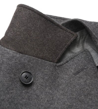 Load image into Gallery viewer, R P LUXURY MODERN PEACOAT / ITALIAN ECO WOOL MELTON / BLUE / GREY / 38 TO 48