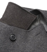 Load image into Gallery viewer, R P LUXURY MODERN PEACOAT / ITALIAN ECO WOOL MELTON / BLUE / GREY / 38 TO 48