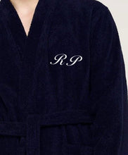 Load image into Gallery viewer, R P LUXURY ROBE / COTTON TERRY / MEN / WOMEN / BLACK / NAVY / WHITE / GREY / BURGUNDY / SMALL TO XX-LARGE / MONOGRAMS