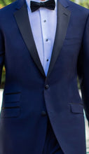 Load image into Gallery viewer, R P TUXEDO NAVY BLUE / SATIN TRIM / NOTCH LAPEL / SLIM FIT