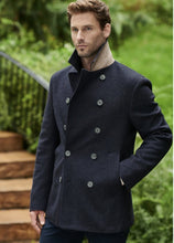Load image into Gallery viewer, R P LUXURY MODERN PEACOAT / ITALIAN ECO WOOL MELTON / BLUE / GREY / 38 TO 48