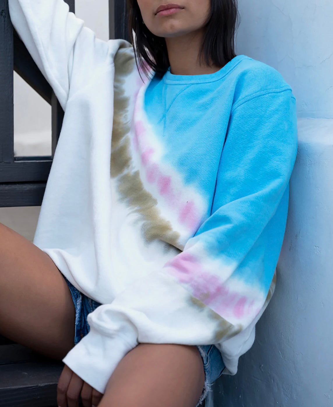 LUXE PULLOVER FRENCH TERRY / HAND TIE DYE SASH / UNISEX / MADE IN CALIFORNIA / XS TO XX-L