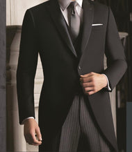 Load image into Gallery viewer, R P TUXEDO MORNING COAT CUTAWAY & TROUSER / BLACK / 100% WOOL / 34 TO 54 / REG / LONG / SHORT