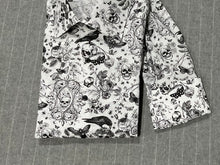 Load image into Gallery viewer, R P DESIGNS EXCLUSIVE SHIRTS / BLACK & WHITE SKULL PRINT DESIGN