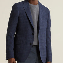 Load image into Gallery viewer, R P SPORTS JACKET / SOFT JACKET / NAVY SEERSUCKER CHECK / WOOL SILK / CONTEMPORARY FIT