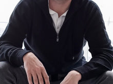 Load image into Gallery viewer, R P LUXURY FULL ZIPPER HOODIE / 100% CASHMERE LIGHTWEIGHT / BLUE - GREY / BLACK / S TO XXL