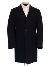 Load image into Gallery viewer, R P OVERCOAT / 100% CASHMERE / BLACK / NAVY