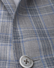 Load image into Gallery viewer, R P SPORTS JACKET / LORO PIANA / GREY PLAID / WOOL SILK LINEN / CONTEMPORARY FIT